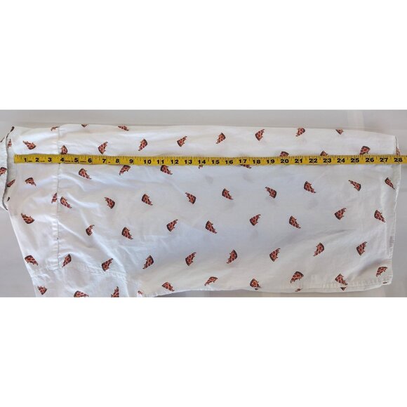 Molokai Surf Co Men's Medium Short Sleeve Button Shirt White Cotton Pizza Design - Picture 9 of 9